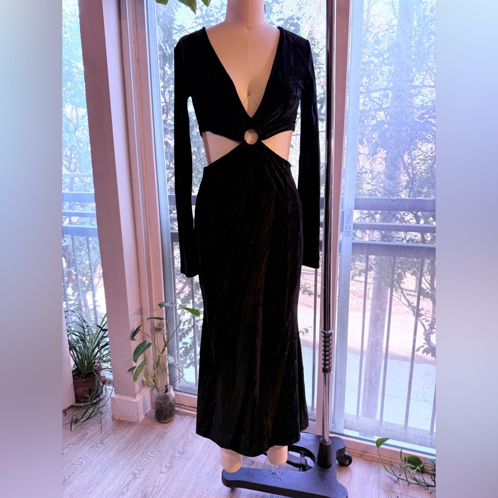 Emory Park Black Long Sleeve Cut-Out Dress